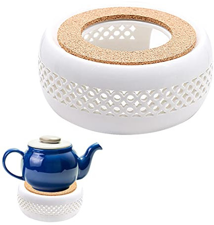 Teapot Warmer Ceramic,Tea Warmer,Hollow Out Candle Heating,Round Cup Dolly,For Glass Teapot,For Heating Tea, Milk Tea, Coffee And Milk