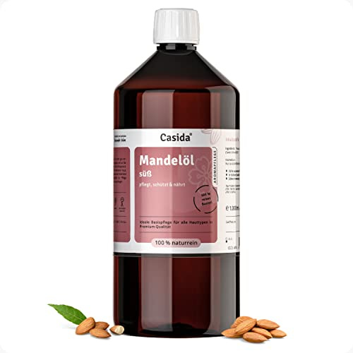 Casida® Mandelolja hud och hår – 100 % naturlig mandelolja – hudvård och babyvård – från apoteket – 1 000 ml (1 000 ml)