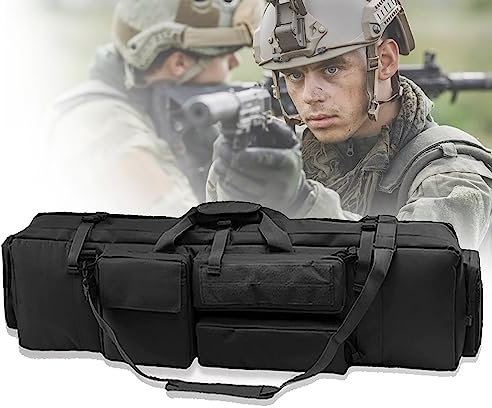 Waffentasche fiur Langwaffen,M249-Gewehr-Gewehr-Beutel-SchießenAufbewahrungsbehälter,Taktische Waffentasche Armee Airsoft,Outdoor Schulter Rucksack Black,100cm