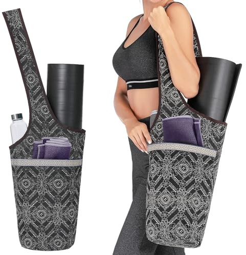 IUGA Yoga Mat Bag with Large Side Pocket & Inner Zipper Pocket Yoga Bag for Mat Yoga Bags and Carriers Fits All Your Stuff