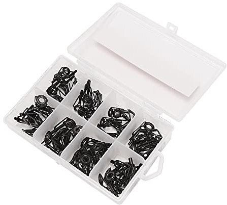 Fvoagaou 80 Teiliges Reparatur Set für Angel Ruten Spitzen Edelstahl Keramik Ring FüHrungs Spitzen Stab Spitzen Ersatz Spitze für See Fischerei