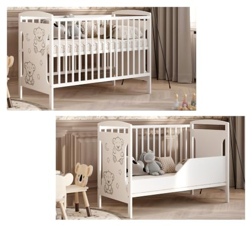 Générique Lit d'enfant Ted 60x120cm Confort et fonctionnalité réunis (sans Matelas)