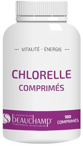 Laboratoire Beauchamp - Complément alimentaire CHLORELLE - 180 comprimés - Détox, Vitalité, Energie - Développé en France
