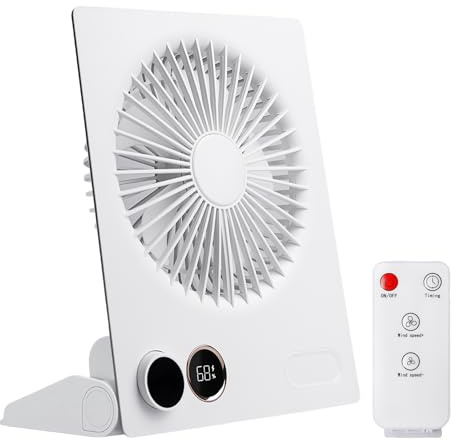 Mini Ventilatore da Tavolo USB 4000 mAh Portatile con Telecomando, 3 Velocità per Ufficio, Casa, Campeggio