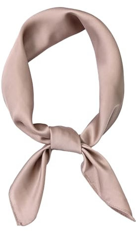 FILOEEX Damen Seidentuch,Seidenschals Damen aus leichter Seide,Eleganter Seidenschal,Halstuch Schal,Vielseitiges Seidenschal 70cm x 70 cm (1PCS-champagne)