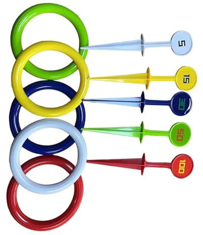 Jiuvaso Jeu de lancer d'anneaux pour enfants, jeu de lancer d'anneaux et de piquets, jouet éducatif interactif, puzzle pour fournitures de fête en