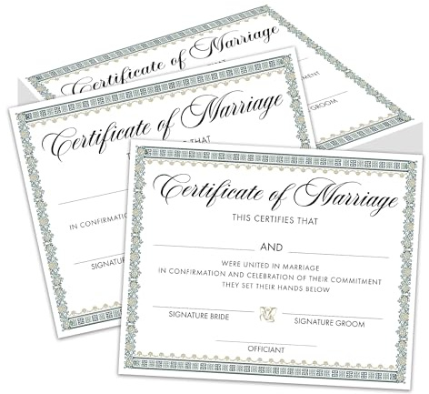 25 Pcs Floral Marriage Certificates, 8 x 10 Fill-in Wedding Certificate Cards for Official Newlyweds Couples, Wedding Ceremony Expecting Marriage Proposals Gift & Decoration Supplies - A03