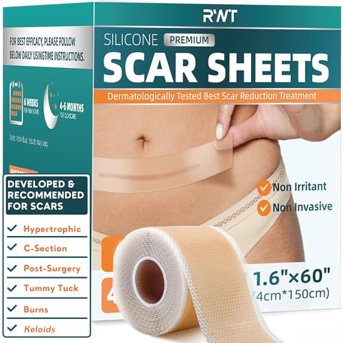 Silicone Scar Tape - 60 x 1.6 Roll - 1.5M, Scar Treatment for Improves Surgical, Keloid, Hypertrophic Scars - Medical Grade Reusable Silicone Scar Sheets