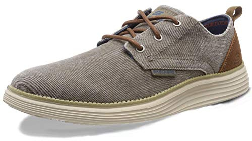 Skechers Men's Status 2.0 Pexton Boat Shoes, Grey Taupe Canvas Tpe, 9.5 UK