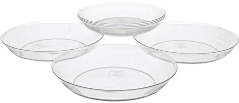 Royal Imports 10 Clear Plastic Saucer Plant Drip Tray, Deep Pie Plate, Floral Flower Dish, Wedding, Party, Home and Holiday Decor, 6 Pack