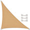 CelinaSun Sonnensegel inkl Befestigungsseile HDPE Basic Dreieck rechtwinklig 3,2 x 3,2 x 4,5 m sandbeige Sonnenschutz atmungsaktiv