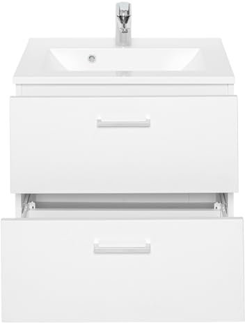 Waschtisch Ricca, 60 cm, 2 Schubladen, Weiß