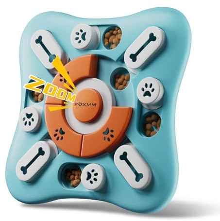 FOXMM Interactive Dog Treat Puzzle Toys for IQ Training & Mental Stimulating,Fun Slow Feeder,Large Medium Small Dogs Enrichment Toys with Squeak Design