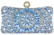 Boutique De FGG Perlenverschluss Kristall Clutch Taschen für Damen Abendtaschen Hochzeitsfeier Strass Clutch Handtasche,Mini,Hellblau