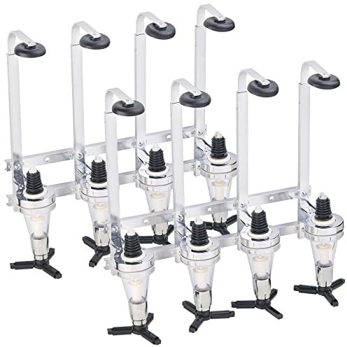 Rosenstein & Söhne Flaschenbutler: 2er-Set Aluminium-Flaschenhalter und Dosierer, je 4-fach, Wandmontage (Flaschenhalter Schnaps, mit Portionierer, Flaschenöffner)