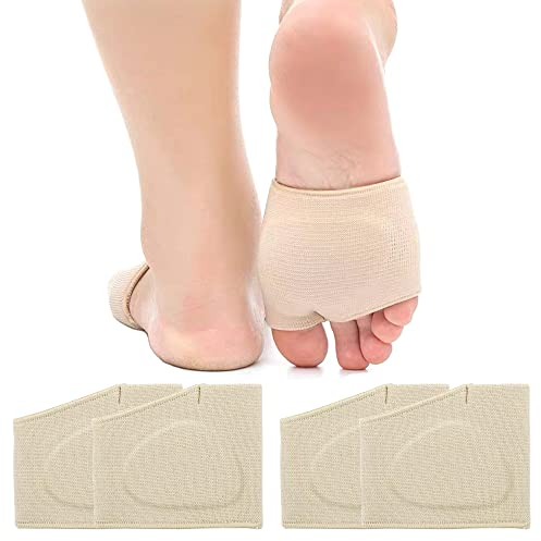 UBRAVE Mittelfußpolster silikon, 2 Paar Ballenpolster Gel, Fusspolster Pads， Polsterung Weiche und bequeme, Schmerzlinderung und Druckentlastung bei Metatarsalgie für Damen und Herren, XL