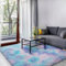 SOANNY Hochflor Wohnzimmer Teppich, Waschbar Anti-Rutsch, Flauschige Moderne Langflor Shaggy Teppich für Schlafzimmer & Kinderzimmer, Bettvorleger Matte, 90x150 cm, Türkis Lila
