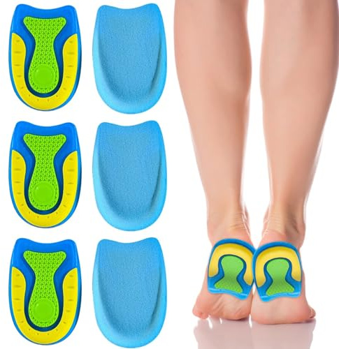 ZYKORT 3 Paia Solette Per Tallone, Taglia L Cuscinetti in Gel in Silicone, Solette per Tallone Scarpe per Uomo, Tendine D'Achille Plantari per Tallonite per Plantar Fasciite e Dolori di Achille