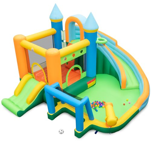 RELAX4LIFE Castello Gonfiabile per Bambini 463×395×251cm