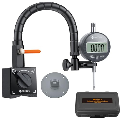 Neoteck 0-1/ 0.0005 Digital Indicator with 13.5 Flexible Arm 176lbs Max Pull Magnetic Base Digital Dial Indicator Set Widely Used in 3D Printer and Automotive Maintenance