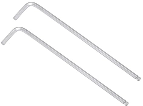 TOP-VIGOR 2 llaves hexagonales de extremo de bola de 5/32 pulgadas, llave Allen de brazo largo en forma de L para bricolaje doméstico, reparación profesional de máquinas, CR-V