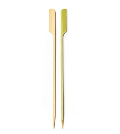 Eco Leaf 100pcs 15cm (6) Bamboo Paddle Skewers – Disposable, Eco-Friendly, Biodegradable Wooden Picks for BBQ, Cocktails, Appetisers, Kebabs, Fruit, Sandwiches, Grilling, Parties & Buffet