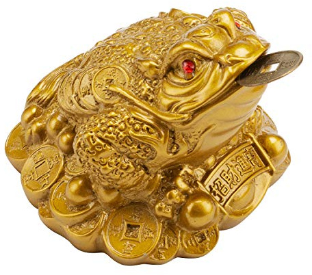 Lucky Money Frog,Feng Shui Toad Coin Chinese Charm for Prosperity Home Decoration Gift