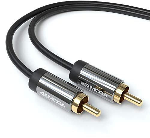 JAMEGA – 7,5m Subwoofer Kabel | Cinch RCA Digitales Koaxialkabel |Mehrfach Geschirmt 24K vergoldete Stecker |Audio Kabel für Subwoofer, HIFI Anlagen, AV Receiver, Verstärker, Heimkino uvm.