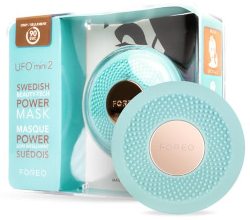 FOREO UFO Mini 2 Led-Gesichtsmaske, Rotlichttherapie, Gesichtsmasken Beauty, Wärme, Koreanische Kosmetik, Gesichtsmassagegerät, Feuchtigkeitsmaske Gesicht, Erhöhte Gesichtspflege-Aufnahme, Mint