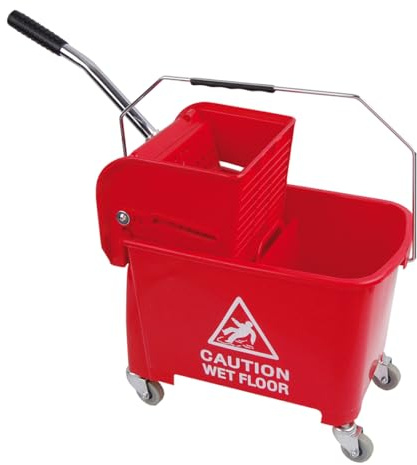 Professional 20 Litre Kentucky Mop System With Wheels and Double Bucket (Red)
