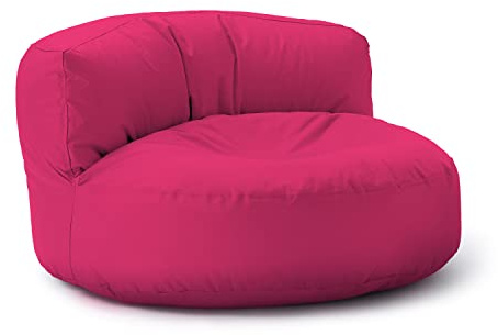 Lumaland - Pouf per esterni, pouf rotondo, con imbottitura da 320 l, 90 x 50 cm, rosa