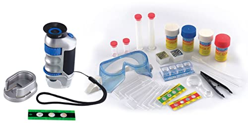 Mini Zoom Handmikroskop mit Mikroskopzubehör für Experimente und Mikroskop, Präparate selbst herstellen, Bulk Ergänzungspaket