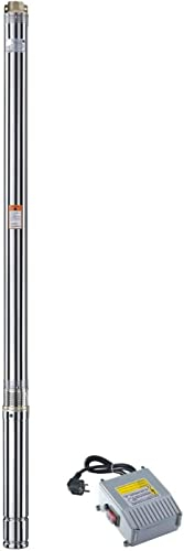 CHM GmbH® Tiefbrunnenpumpe 2,5 Zoll 370 Watt 2800 L/h 6,2 Bar mit Schaltbox Tauchpumpe 5% sandverträglich