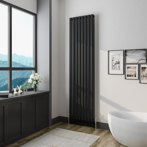 Oval Column Radiator 1800x472mm Black Vertical Radiator Single Column Modern Central Heating Radiators Designer Radiators