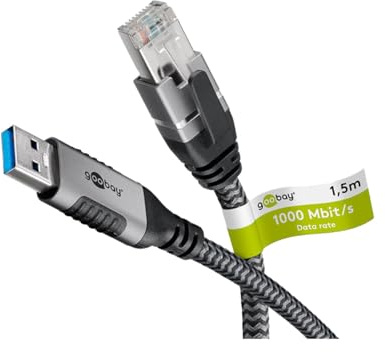 goobay LAN-Adapter Ethernet-Kabel USB-A 3.2 Gen1 Stecker > RJ-45 Stecker