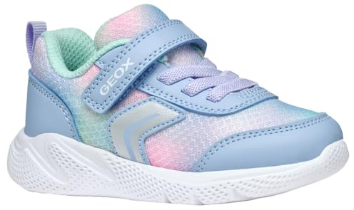 Geox B SPRINTYE Girl D - Scarpe da Ginnastica Bambina, Sky/Multicolor,