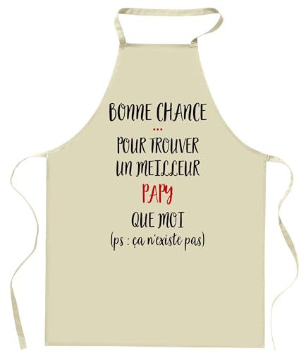 Planetee Tablier de cuisine Papy Ca n'existe pas | Cadeau Papi Fête des Grands-Pères Pépé Cuisinier Vêtement Blouse de protection Barbecue Jardinage Tablier de Travail Tâches ménagères