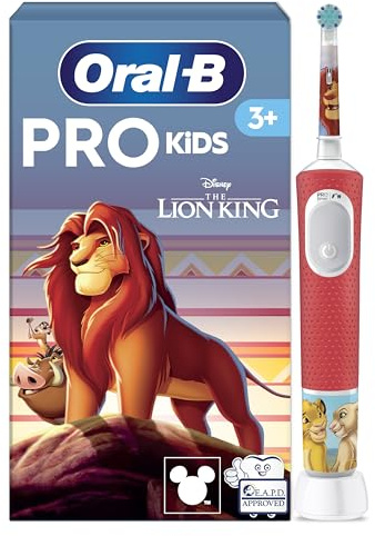 Oral-B Pro Kids Electric Toothbrush, 1 Handle Featuring Disney The Lion King, 1 Toothbrush Head, Designed by Braun, for Ages 3+