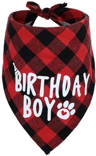Classicseali Dog Birthday Bandana, Birthday Boy Dog Bandana, Long 71cm/27.95In Triangle Bibs for Multi Sizes Dogs, Birthday Boy Bandanas for Small Medium Large Dogs Pets