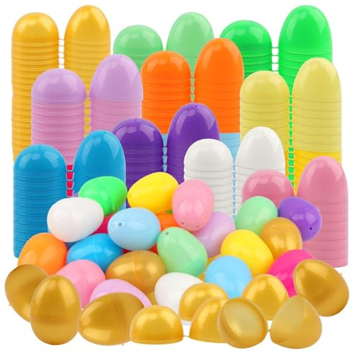 120Pcs Easter Eggs, 2.3 Fillable Pastel Colors Plastic EAS TER Egg Empty, lnclude 20 Golden Eggs, for Easter Hunt, Easters Basket Stuffers, Party Favor, Classroom Prize Supplies