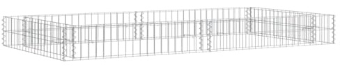 Jardinière surélevée gabion en acier galvanisé, 200 x 100 x 20 cm, jardinière de jardin robuste pour fleurs, durable, idéale pour le jardin et la cour