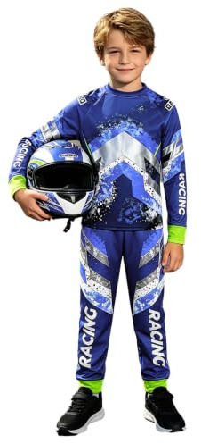 Yruioon Ensemble Maillots Moto pour Enfants Vêtements Cross pour Enfants Tricot Motocross Respirant Et Pantalon Sweat Motocross Vêtements Protection