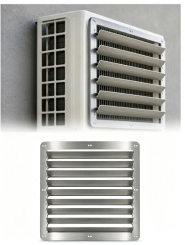 Air Conditioner Air Deflector for Outdoor Units,Square AC Wind Guard Cover(43x43cm/16.9x16.9in)