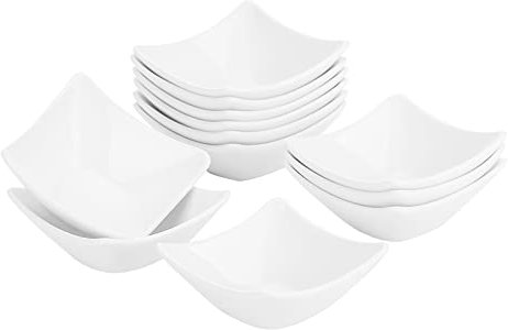 MALACASA Série Ramekin Dish, 12pcs Bols à Sauce en Porcelaine, 60ml Bols à Tapas et Sauces, Coupelle à Trempette Sauce Pour Tapas, Trempette, Sushi, Confiture, 7.7 x 7.7 x 3.2cm, blanc