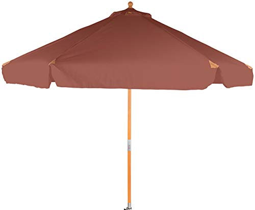 Royal Gardineer Sonnenschutz: Neigbarer Sonnenschirm mit Holzgestell, UV-Schutz 50+, Ø 3 m, taupe (Sonnenschirm Holz knickbar, Holzsonnenschirm, Waschmaschine)
