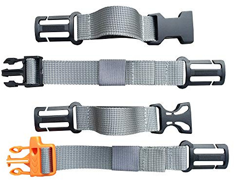 HDHYK 2 Packs Backpack Chest Strap- Nylon -Suitable for Webbing on The Backpack up to 25MM(Grey)