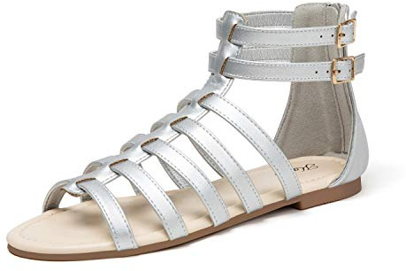 katliu remsandaler dam platta romerska sandaler sommar gladiator sandaler 36–41, silver, 36 EU