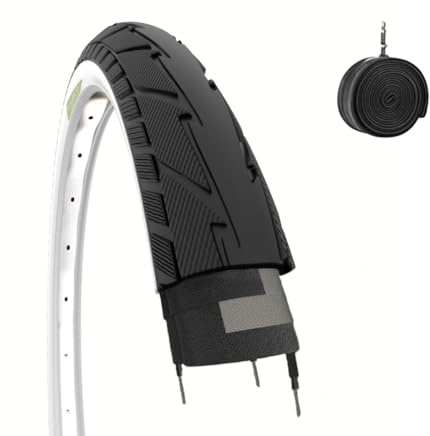 1 pneu 26 x 1,75 (47-559) + chambre pneumatique Slick blanc noir route pour vélo City Bike