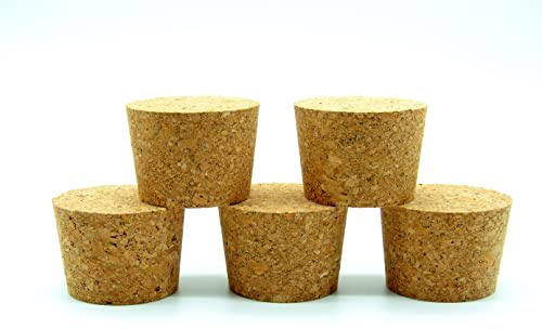 5 x Tapón de Corcho Natural 56/46mm – Para Cierre de Aberturas Grandes, Contenedores de Alimentos, Tapón para Especias