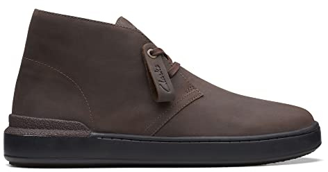 Clarks Court Lite Desert Boot Stivali in pelle marrone scuro, Marrone, 43 EU